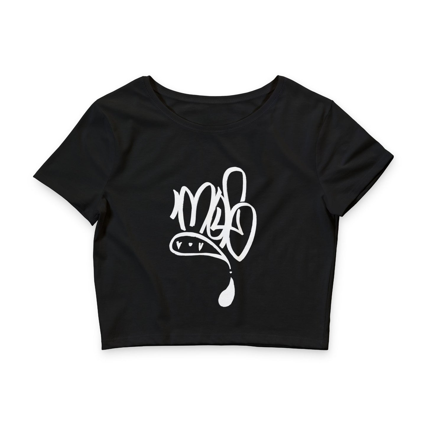 Crop Tee — White mofo logo
