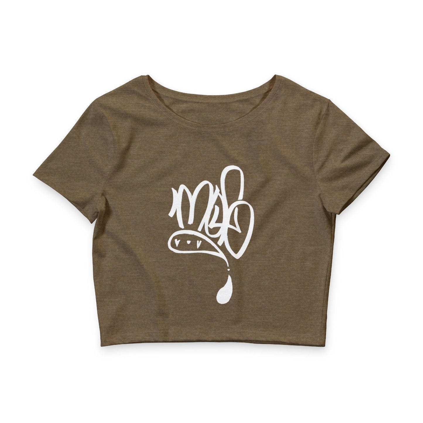 Crop Tee — White mofo logo
