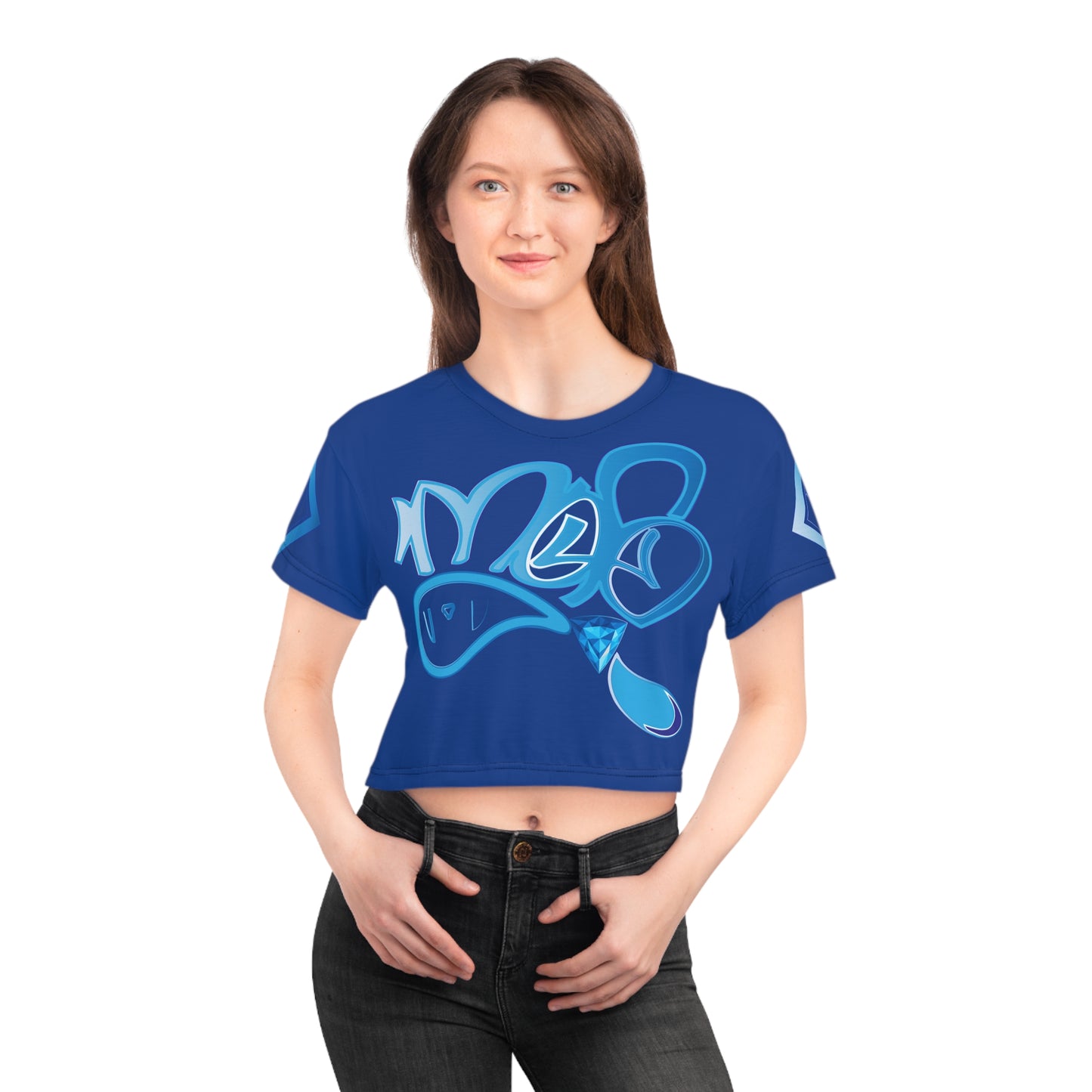 mofo water gem diamond combo crop-tee dark