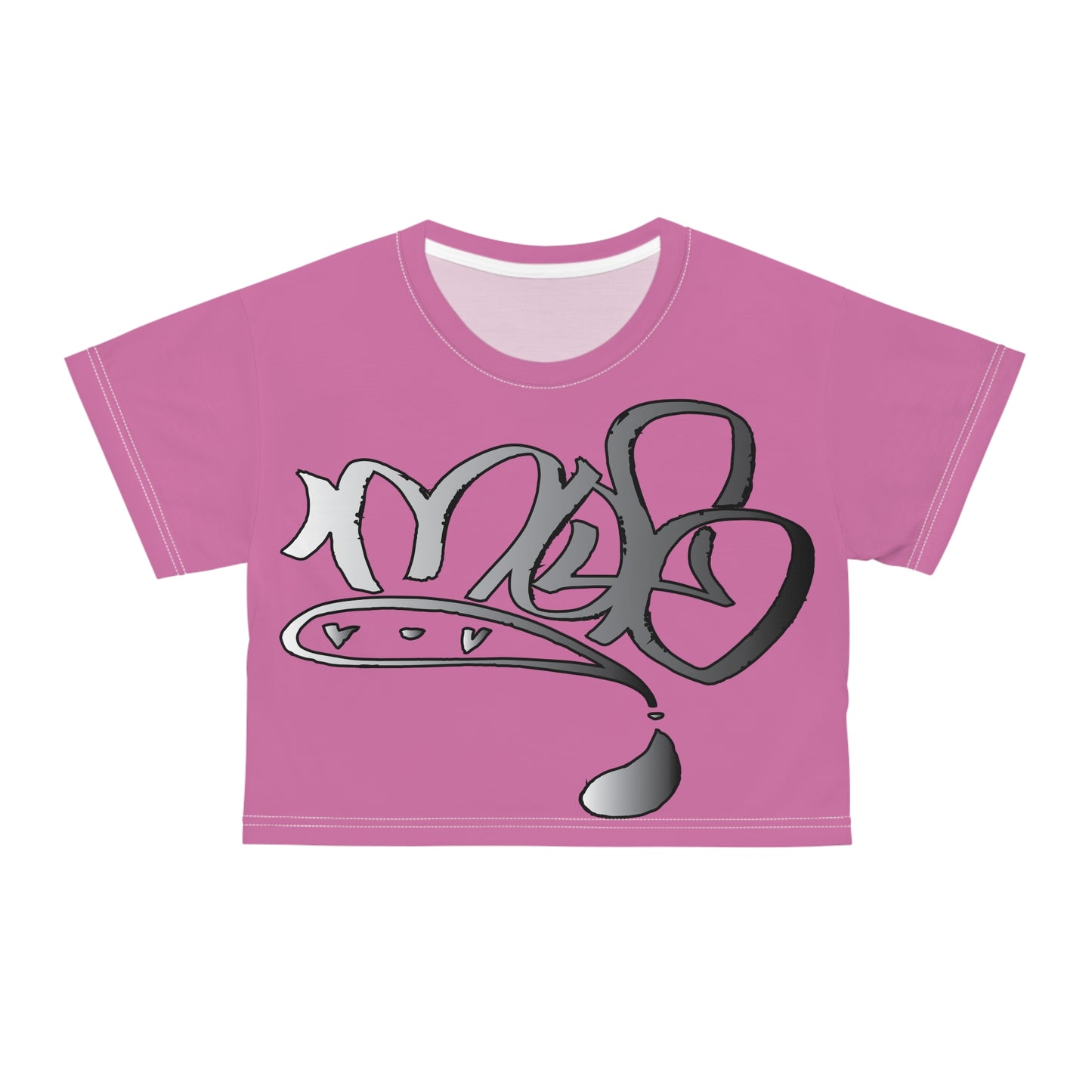 silver mofo logo low crop tee pink