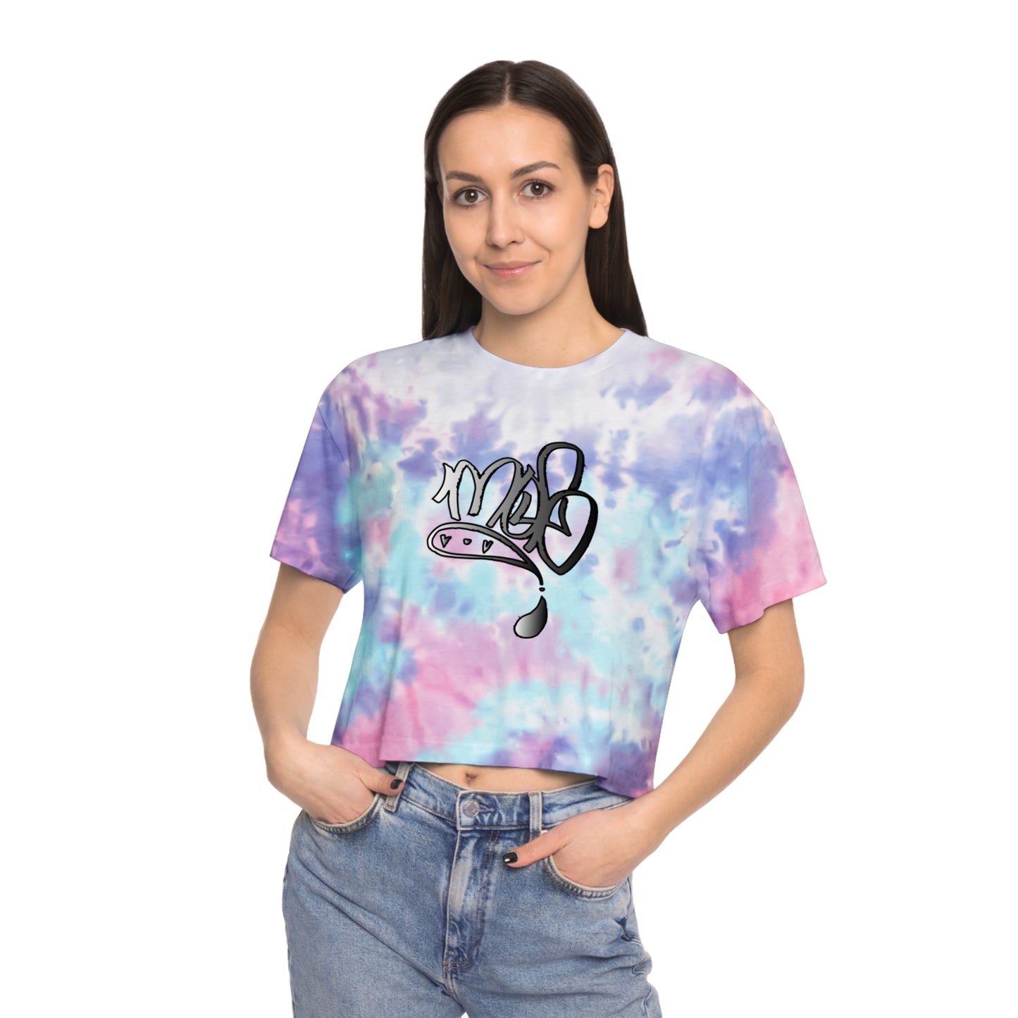 Tie-Dye Crop Tee — silver mofo logo
