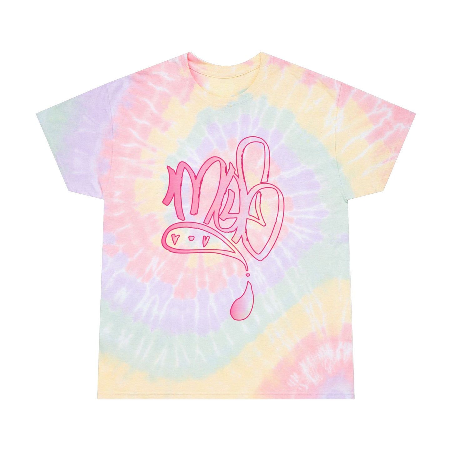 Spiral Tie-Dye Tee with clear pink mofo logo