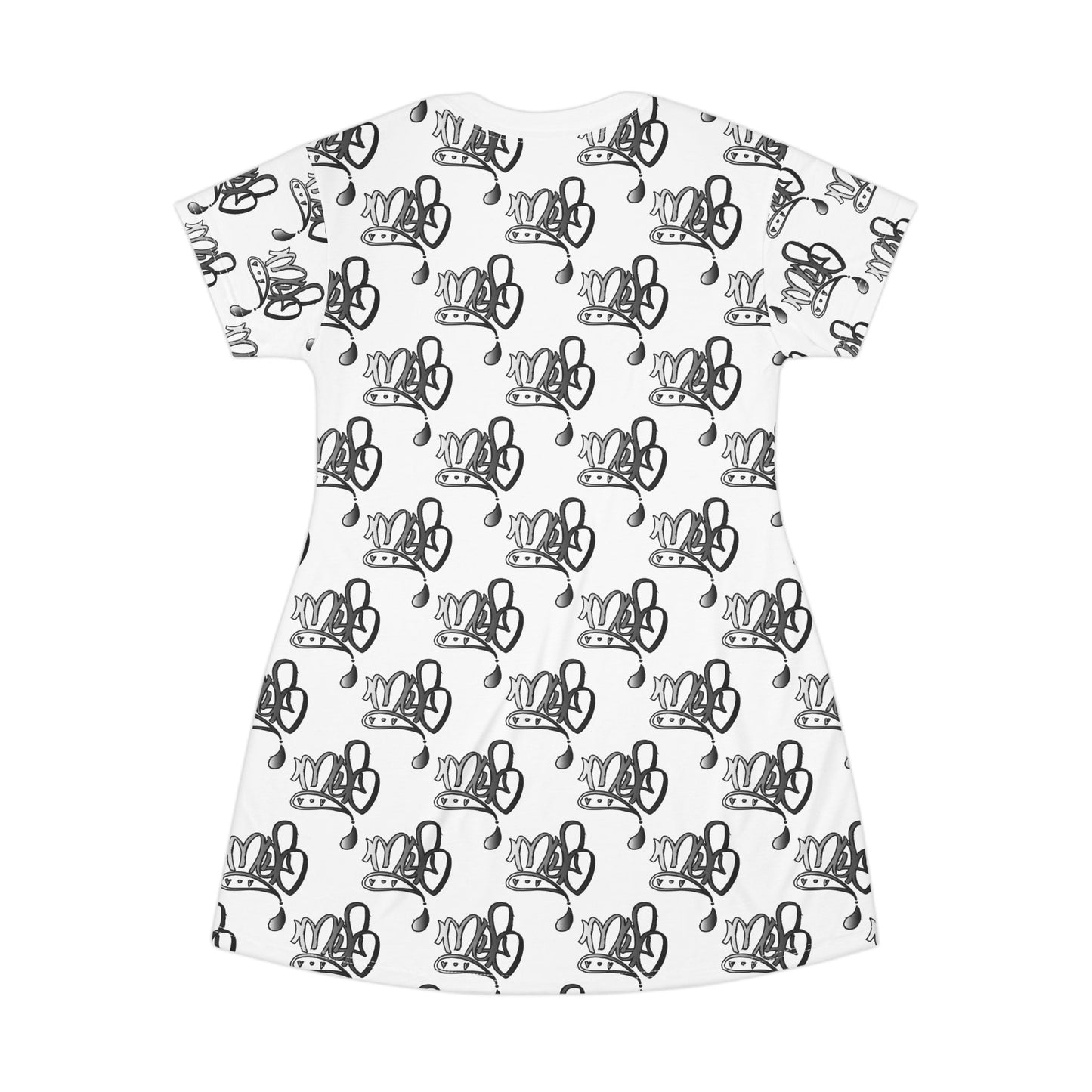 mofomindofosiris aop logo drip silver white T-shirt dress
