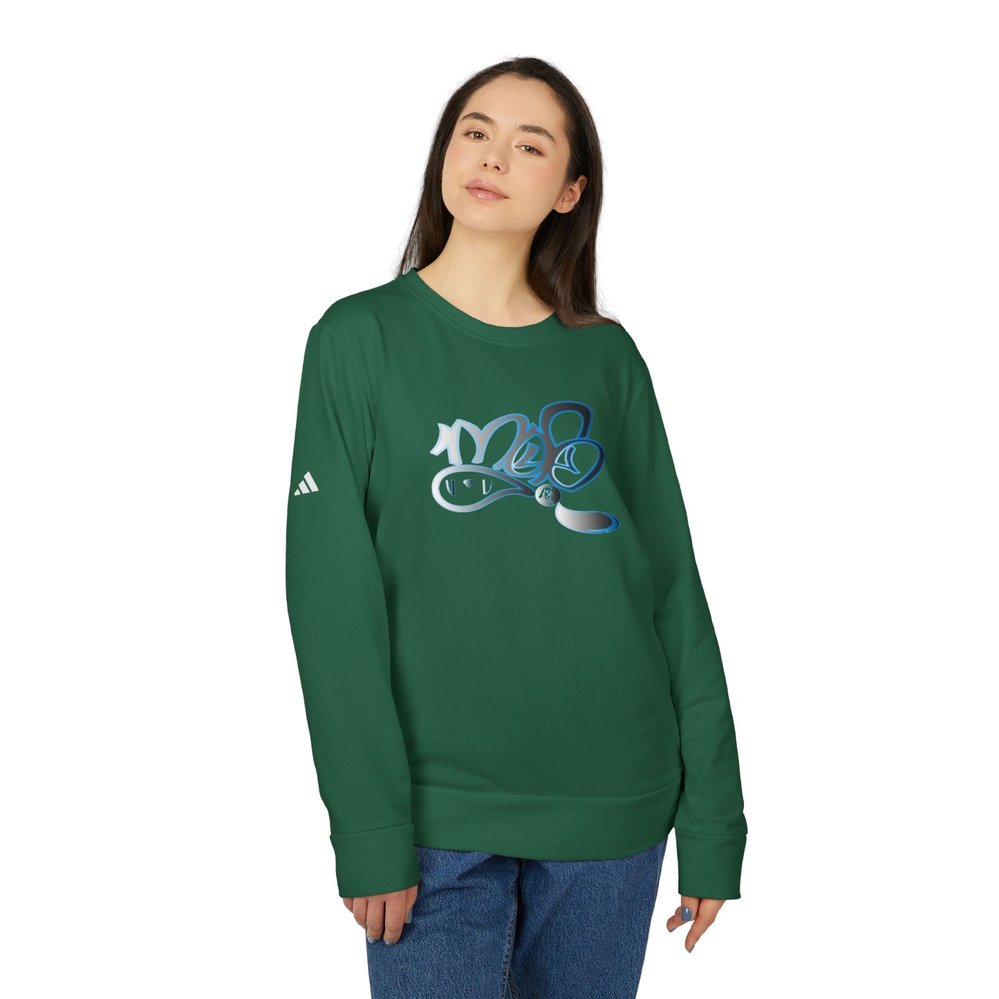 Adidas Unisex Fleece Crewneck Sweatshirt - Stylish Comfort with Unique Graphic Design