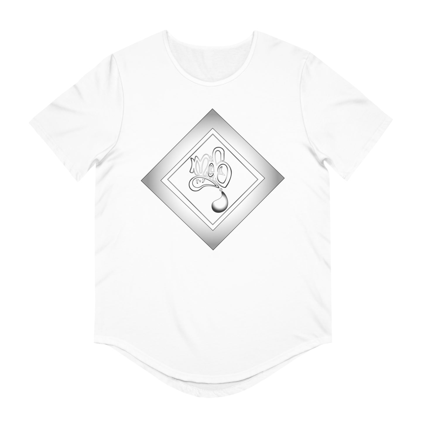Mofo diamond silver mens curved hem