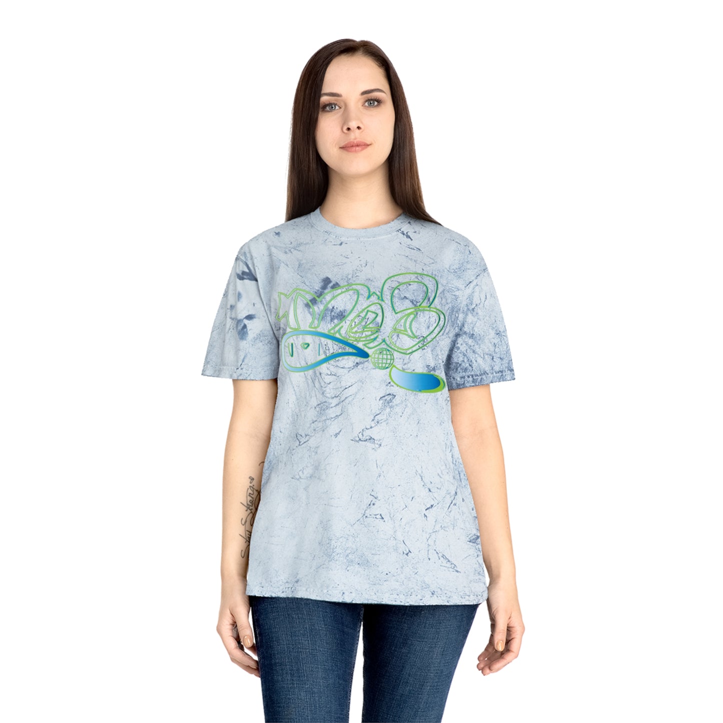 color blast unisex mofo globe logo tees
