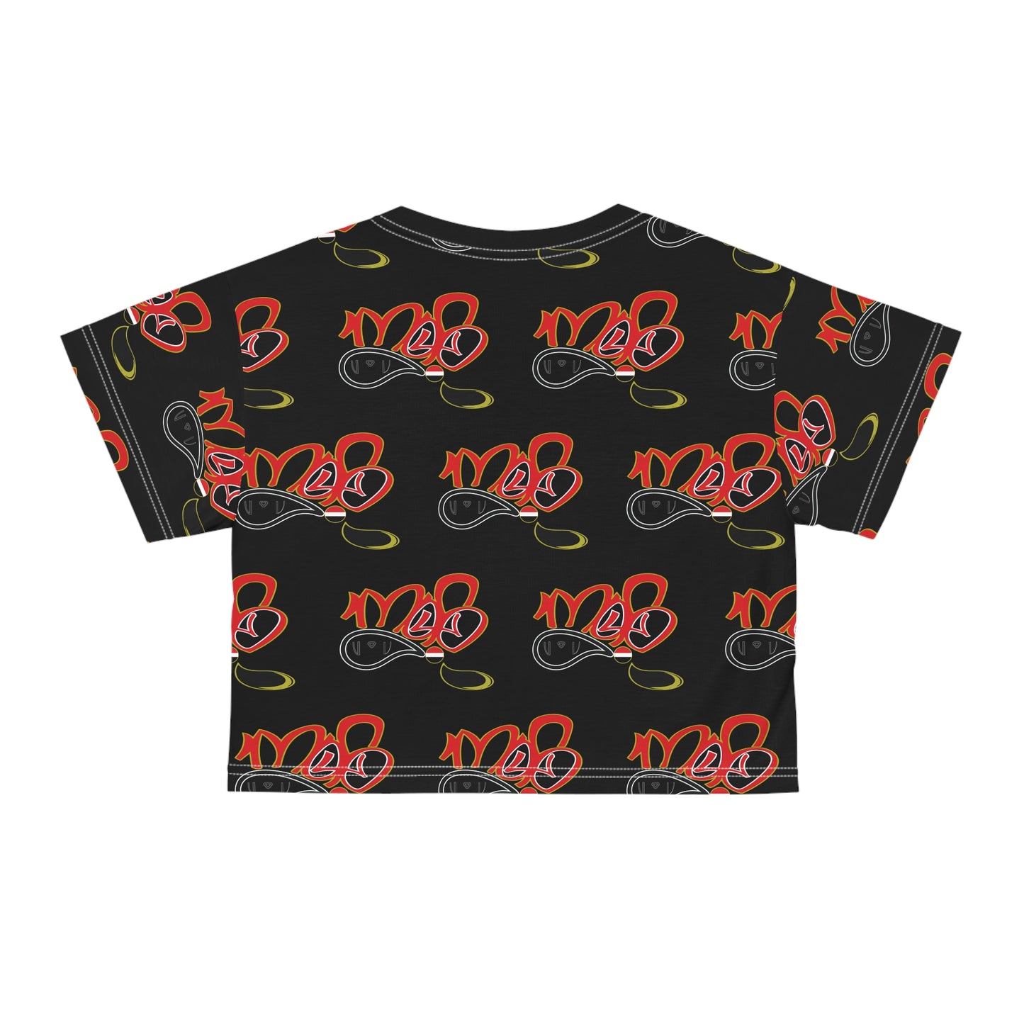 Trendy AOP Crop Tee, Stylish Streetwear, Summer Vibe Top, Casual Everyday Wear, Gift for Fashion Lovers