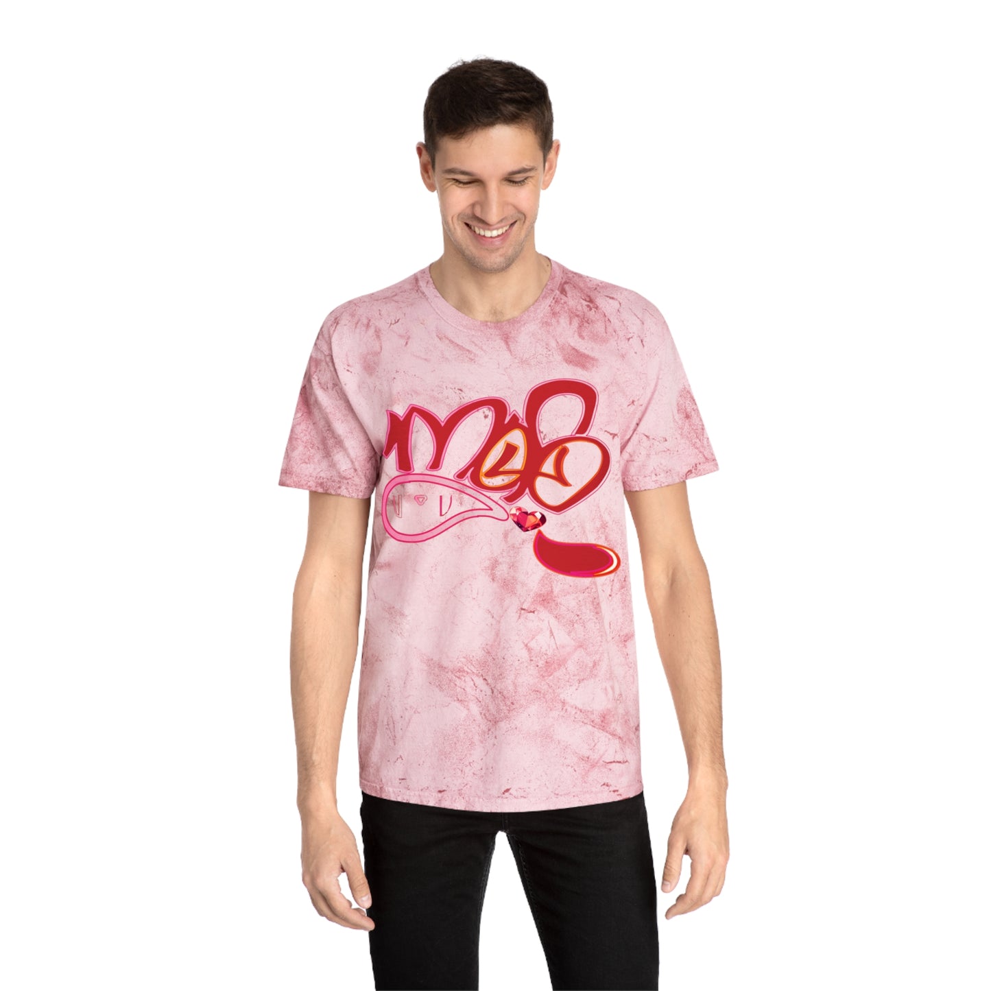 color blast unisex mofo heart gem logo