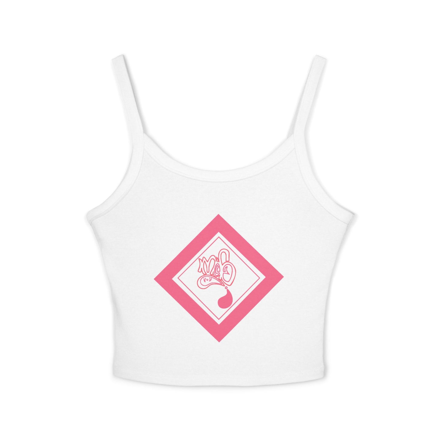 mofo logo diamond crop tank top pink
