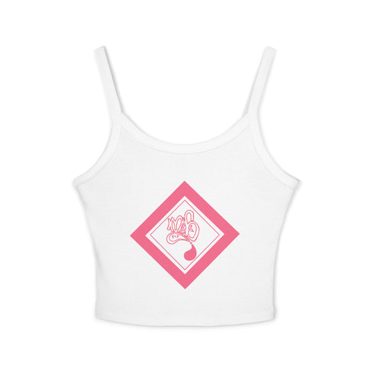 mofo logo diamond crop tank top pink
