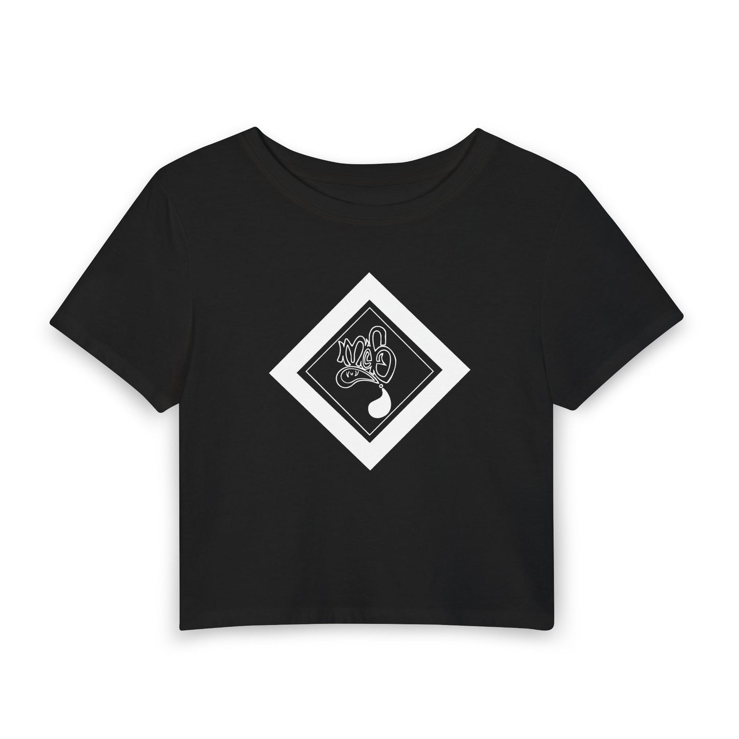 Women's Cropped Tee  white mofo diamond logo