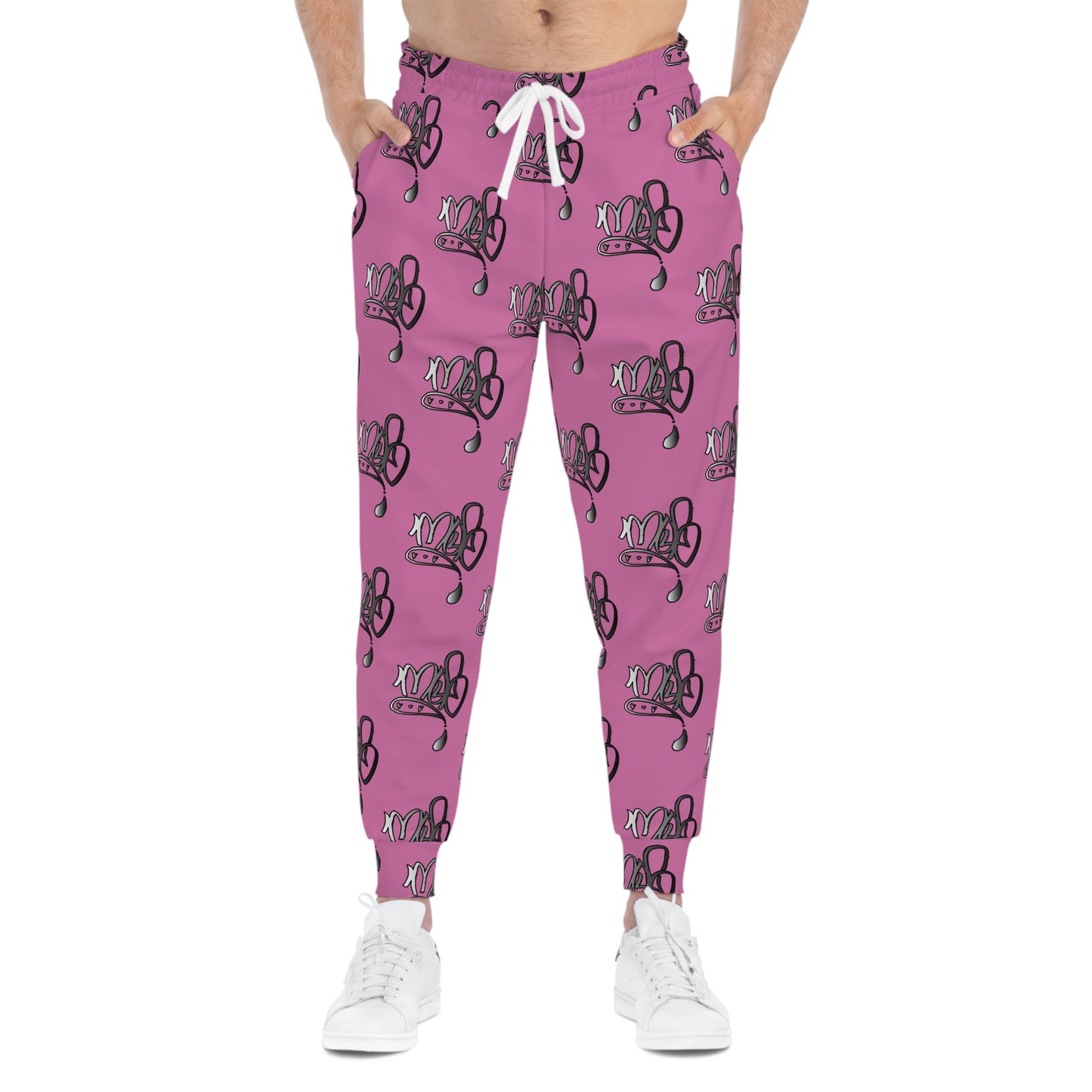 Stylish Athletic Joggers with Fun Pink Design