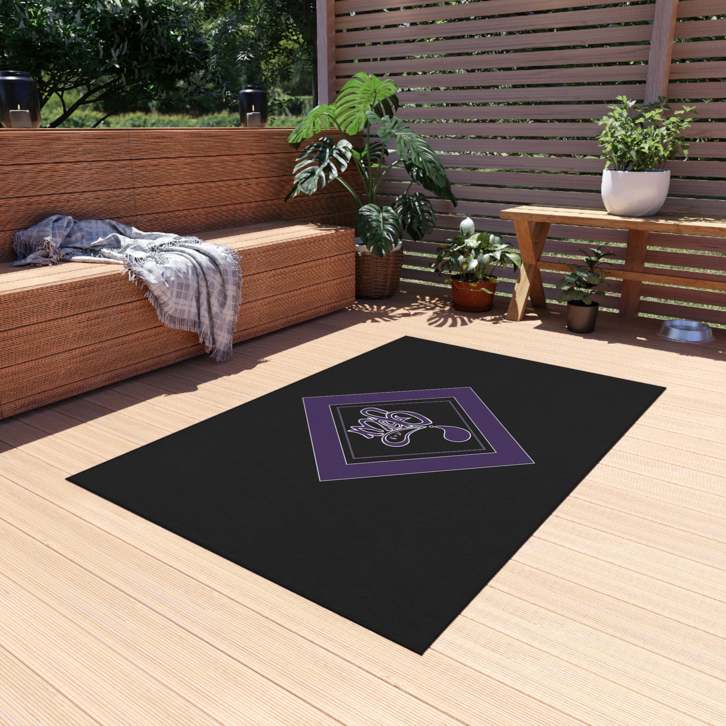 Stylish Outdoor Rug - Modern Geometric Design for Patios, Balconies, and Gardens, Perfect for BBQs, Picnics, and Outdoor Gatherings