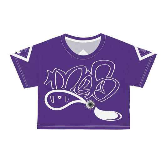 mofo 15star logo diamond combo purple crop tee