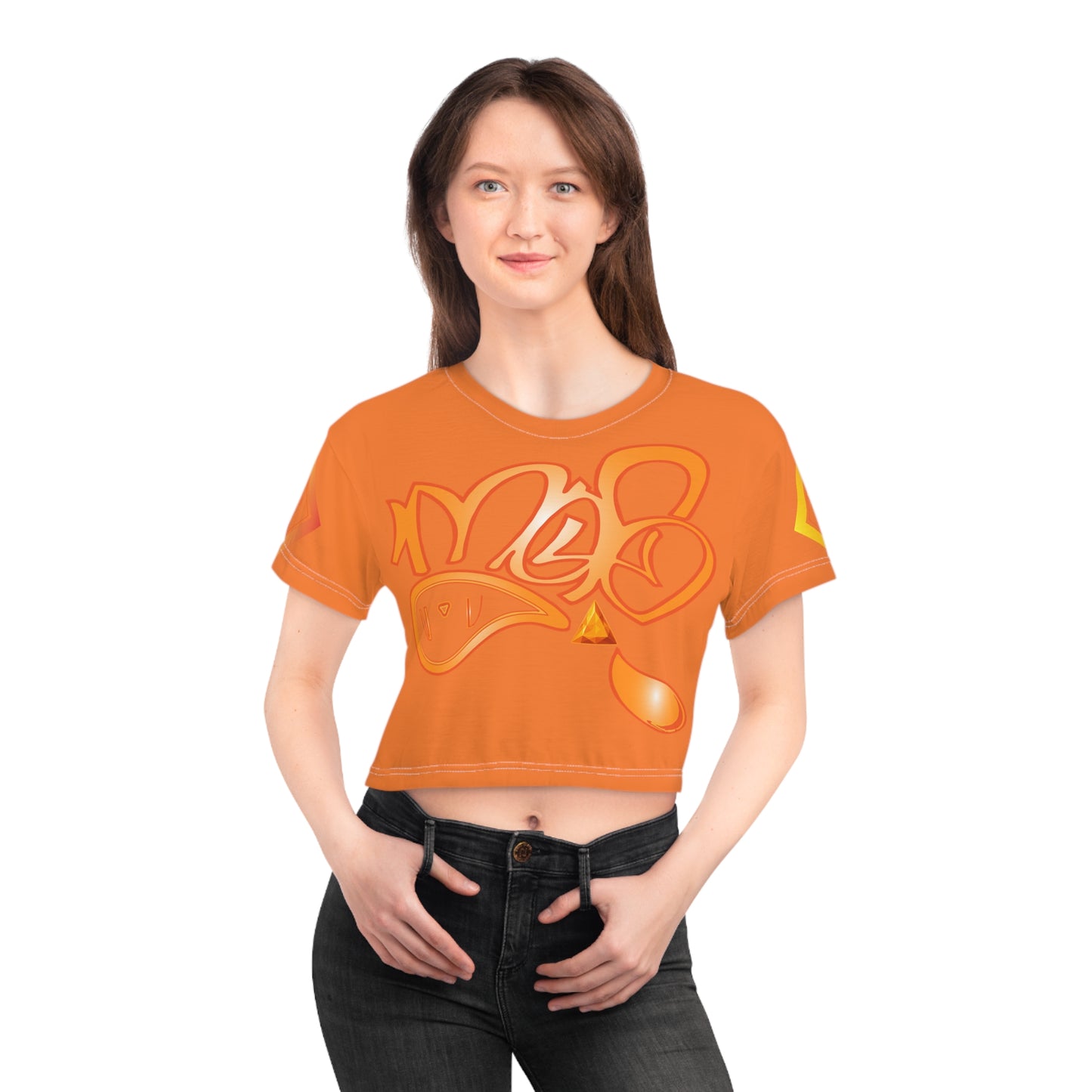 mofo fire gem logo diamond combo crop tee