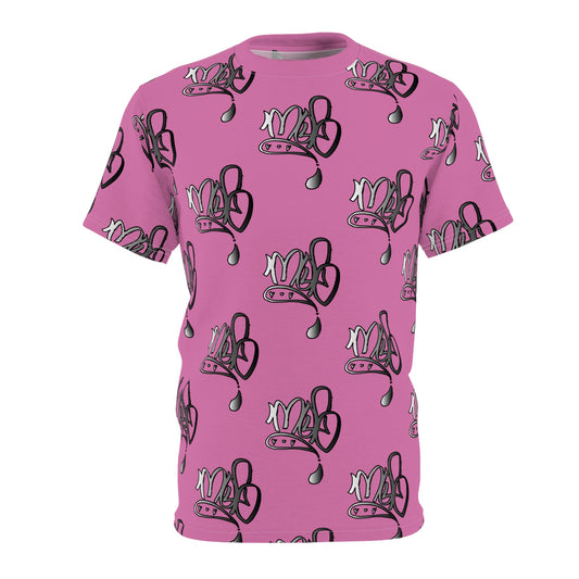 Vibrant Unisex AOP Tee - Fun Pink Graphic for Everyday Wear