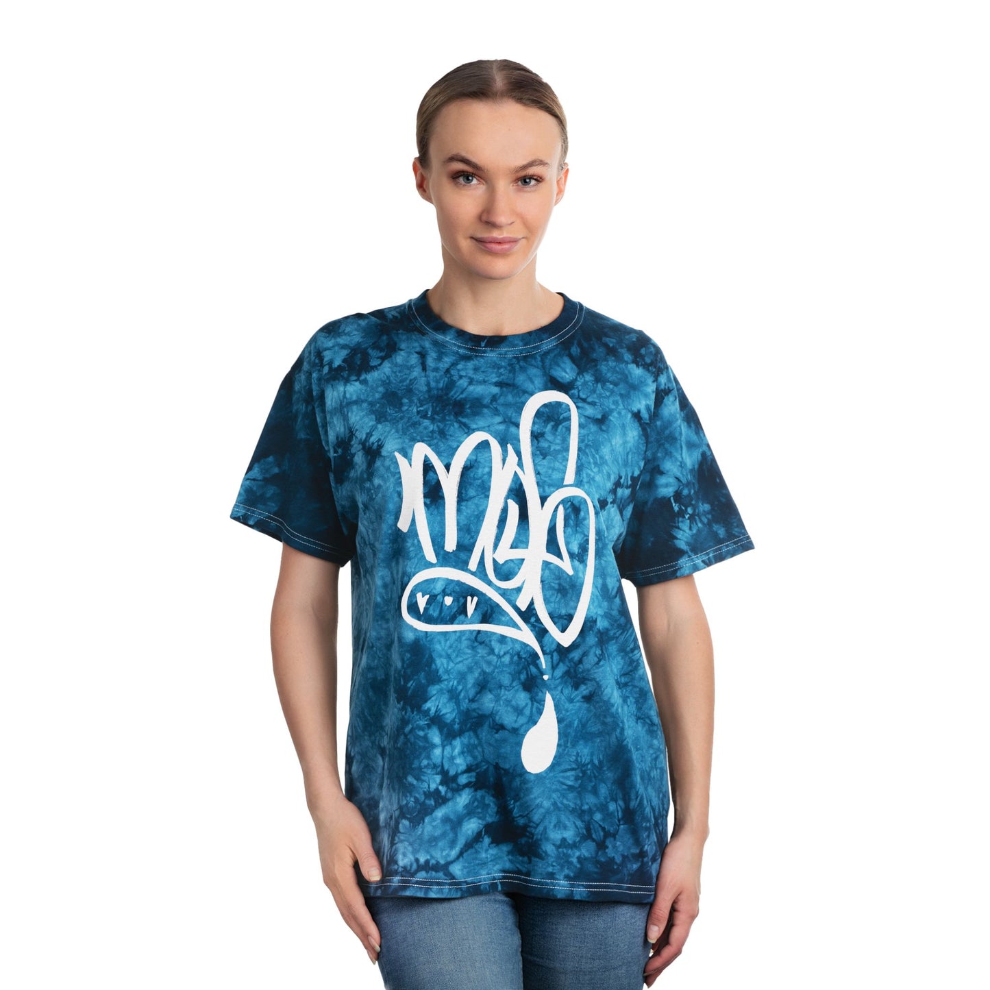 Crystal Tie-Dye Tee, Boho Style T-Shirt, Trendy Summer Shirt, Gift for Teens, Festival Wear, Artistic Tie Dye Fashion
