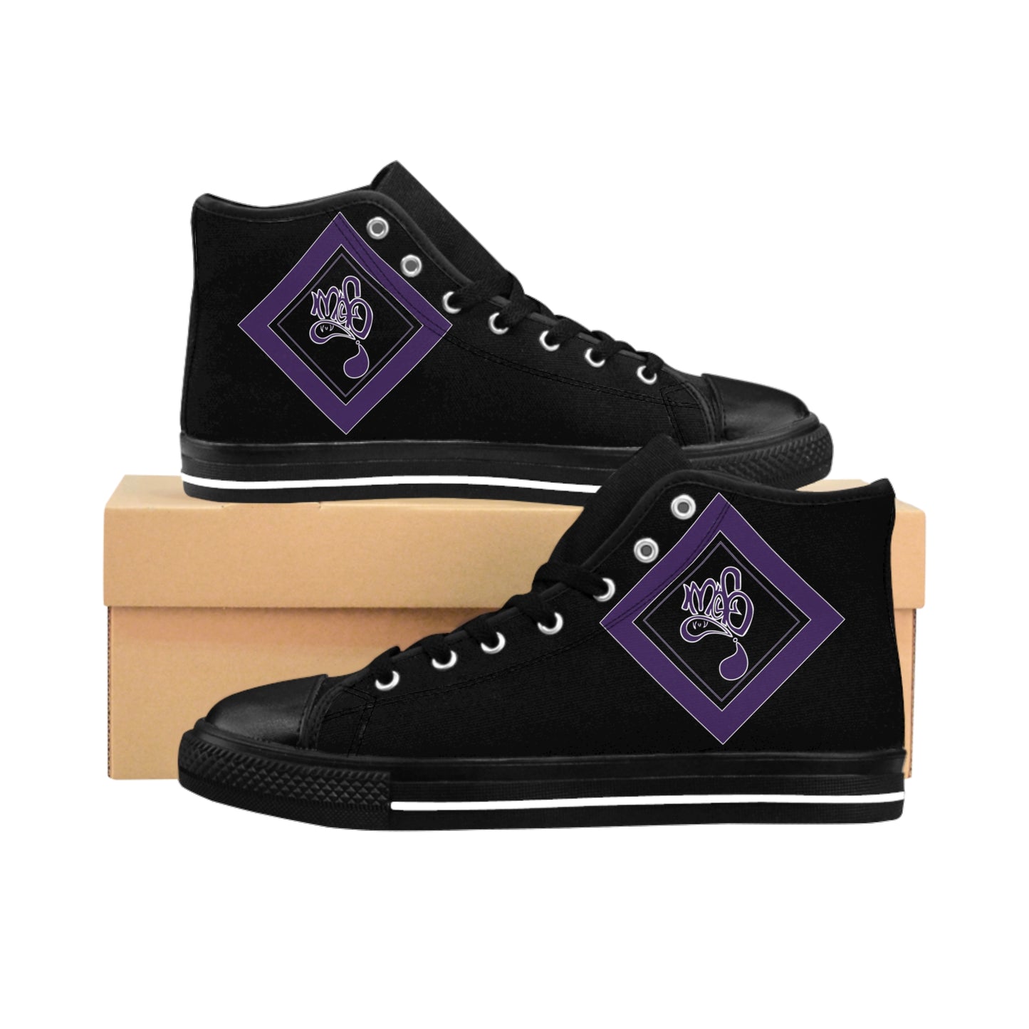 Stylish High-Top Sneakers, Casual Footwear for Men, Trendy Sneakers, Graphic High-Top Shoes, Gift for Fashion Lovers, Urban Style Shoes