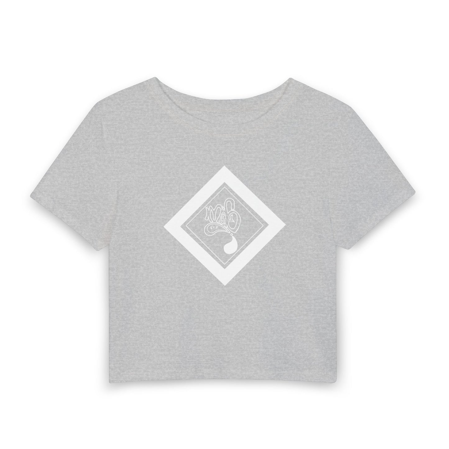 Women's Cropped Tee  white mofo diamond logo