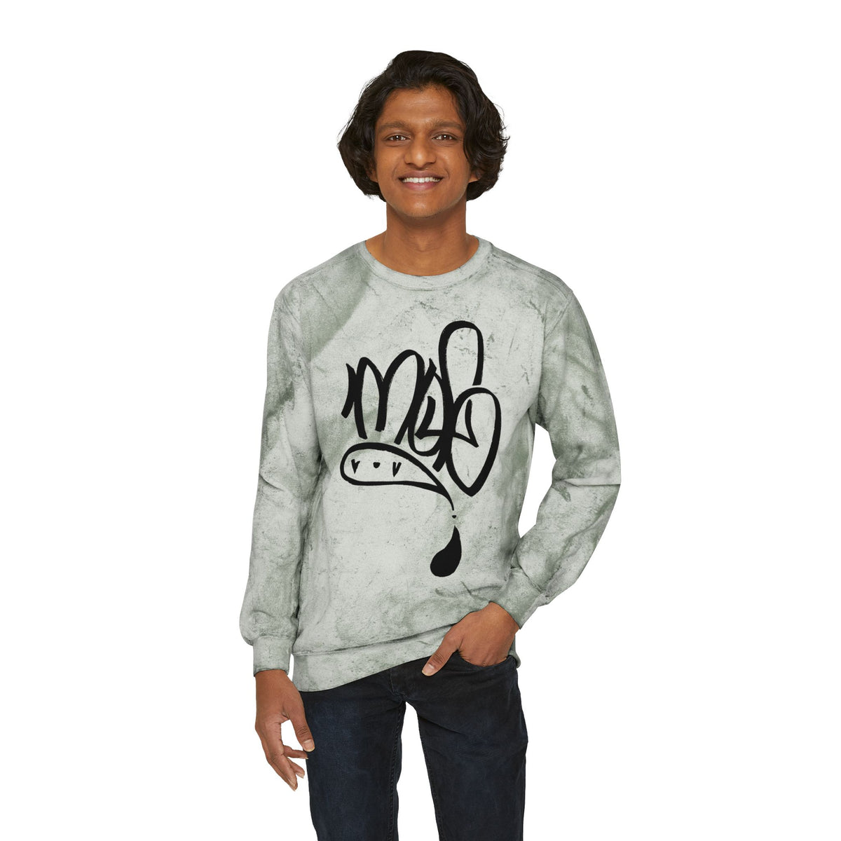 mofo logo black on Tie-Dye Streetwear sweat shirt