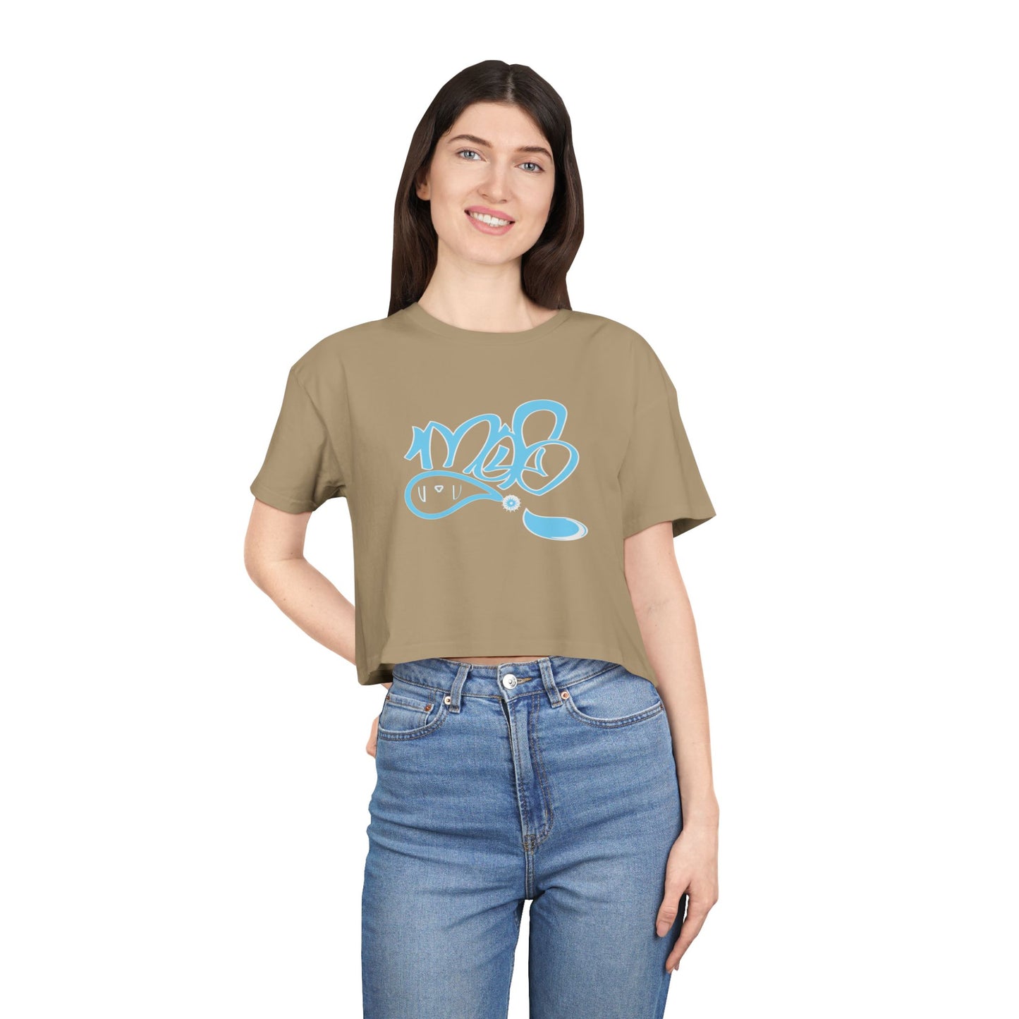 Graffiti-Inspired Women's Crop Tee - Stylish Casual Wear, Streetwear Fashion, Summer Top, Gift for Her, Festival Outfit