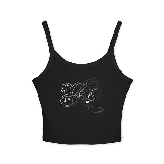 Stylish Women's Spaghetti Strap tank with 8 ball mofo logo