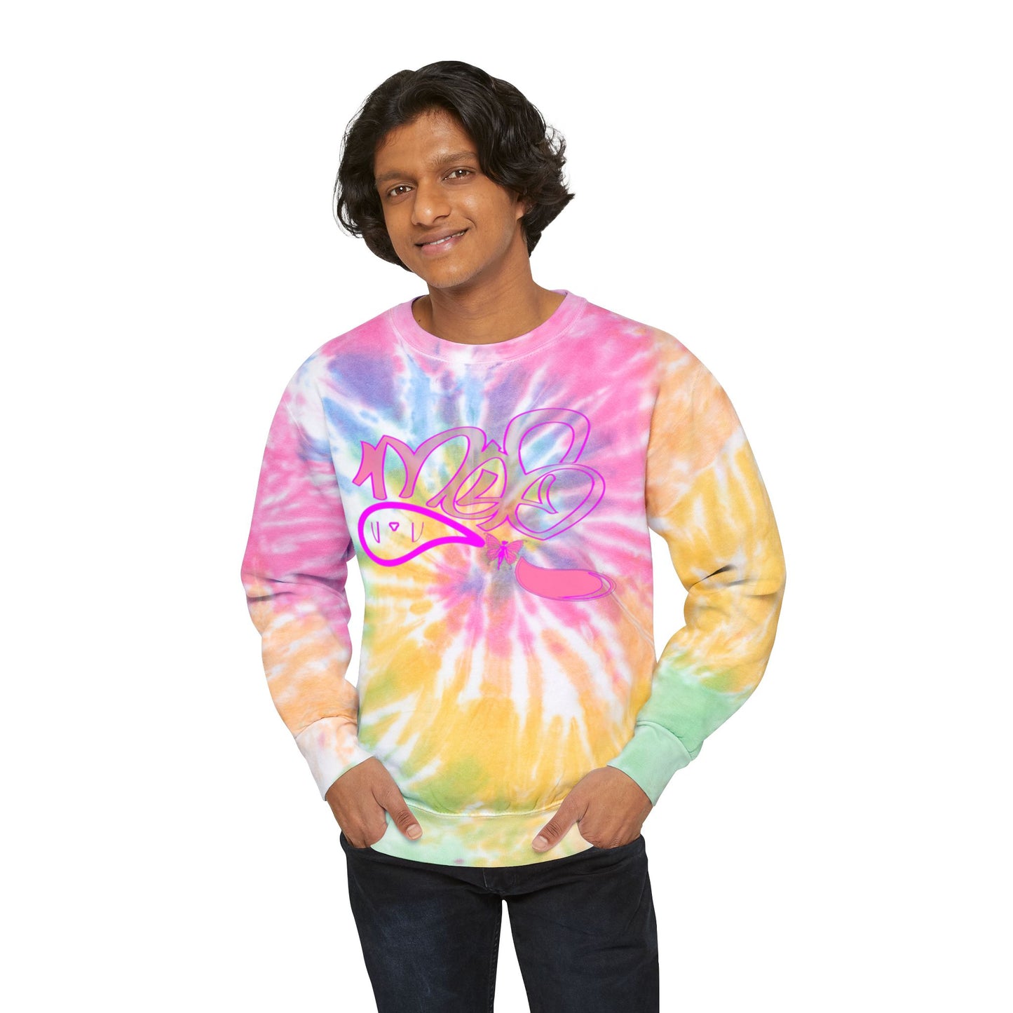 Relaxed Tie-Dye Sweatshirt with Vibrant Graphic Design