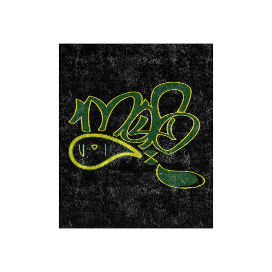 Graffiti Art Crushed Velvet Blanket, Cozy Throw, Unique Home Decor, Gift for Teens, Urban Style Blanket