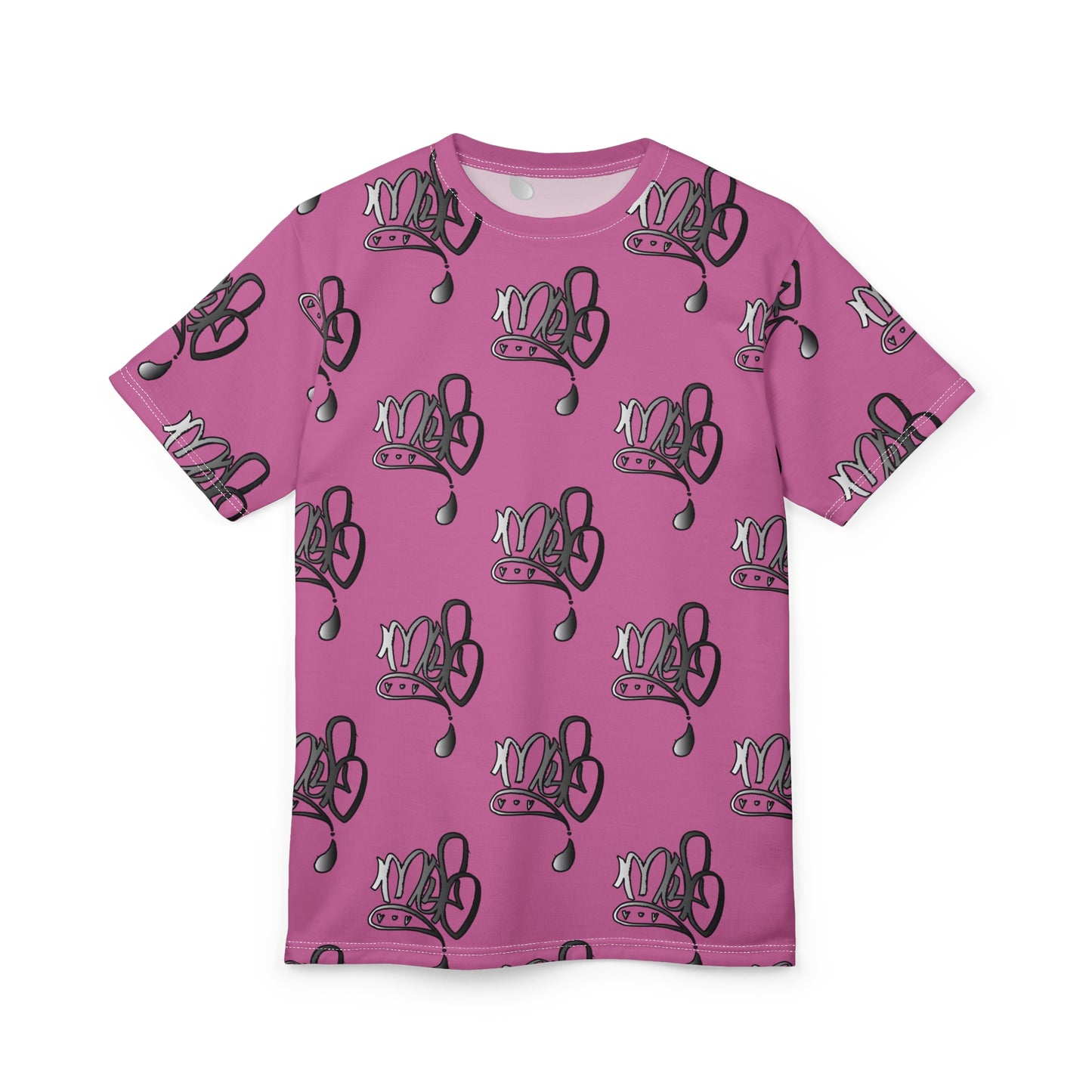 Vibrant Unisex AOP Tee - Fun Pink Graphic for Everyday Wear