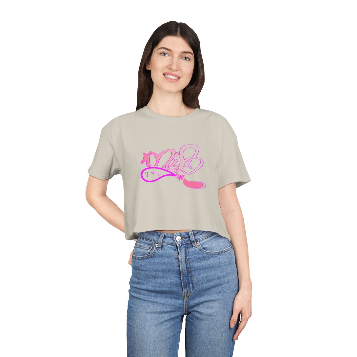 Crop Tee — mofo butterfly fairy logo