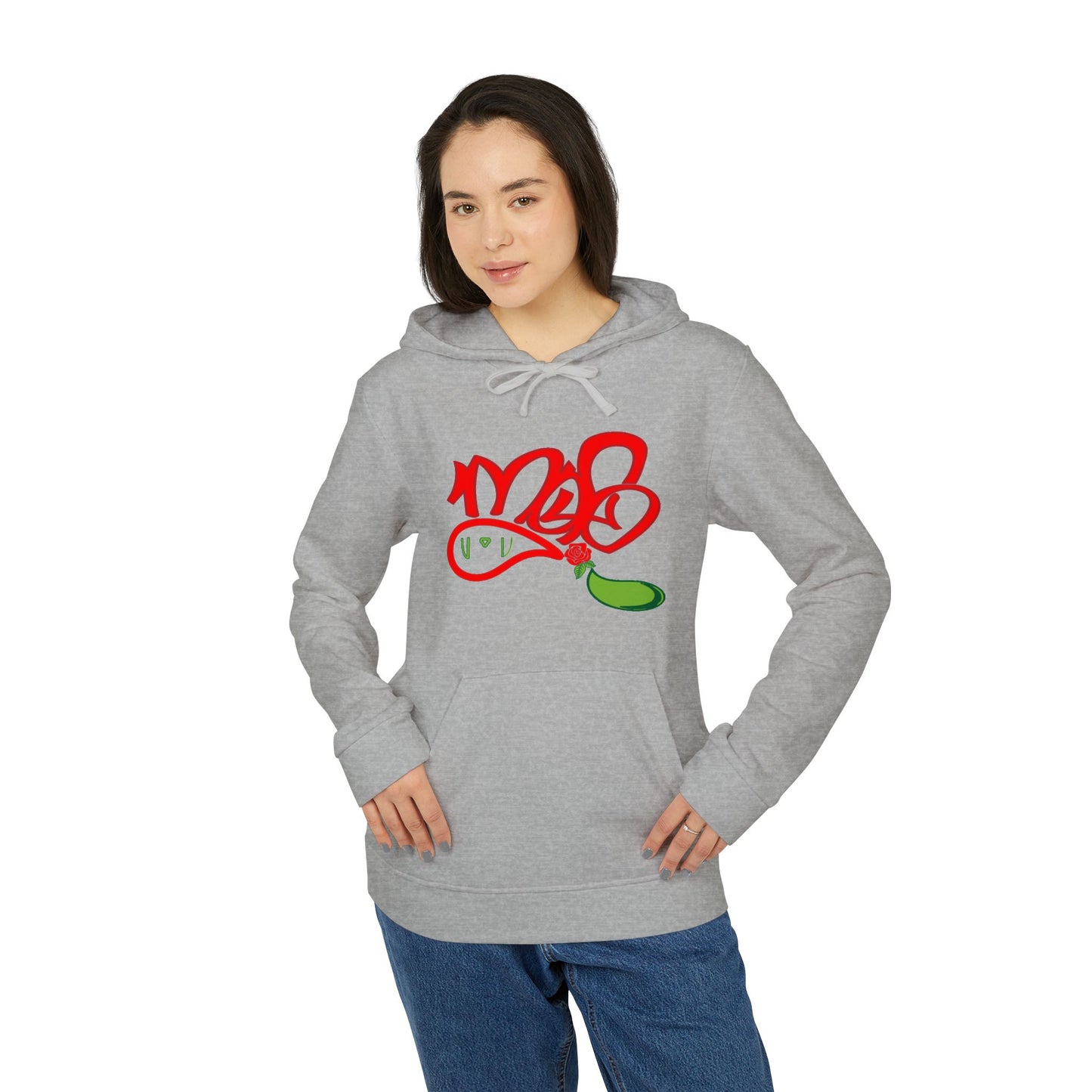 Unisex Fleece Hoodie with Eye-Catching Graphic Design