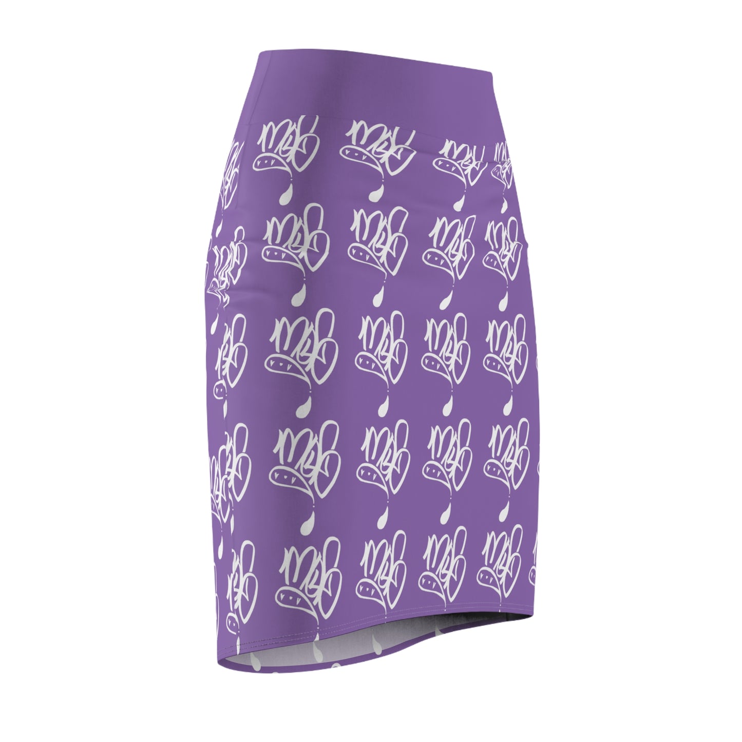 Purple Floral Women's Pencil Skirt, Elegant Office Wear, Spring Fashion, Garden Party Outfit, Stylish Skirt for All Occasions