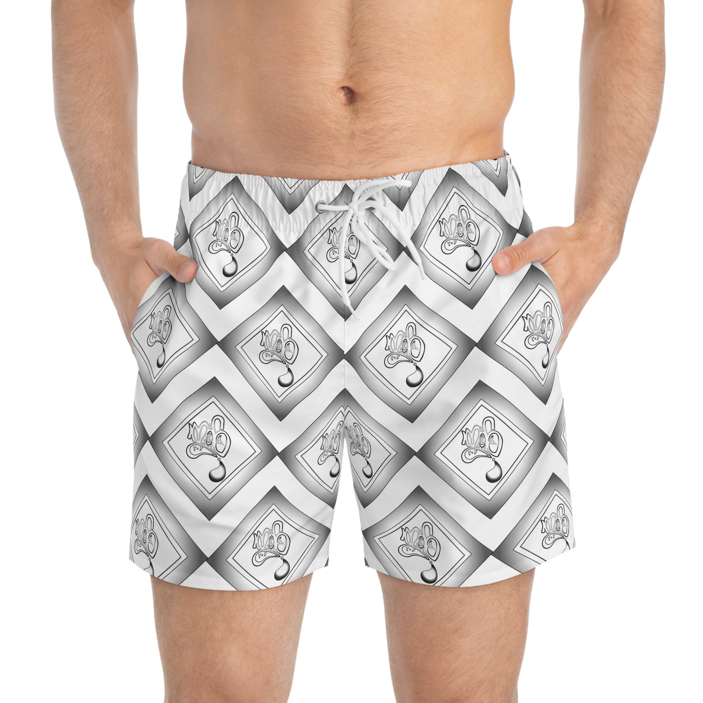 Stylish Monochrome Swim Trunks for Beach & Pool Days