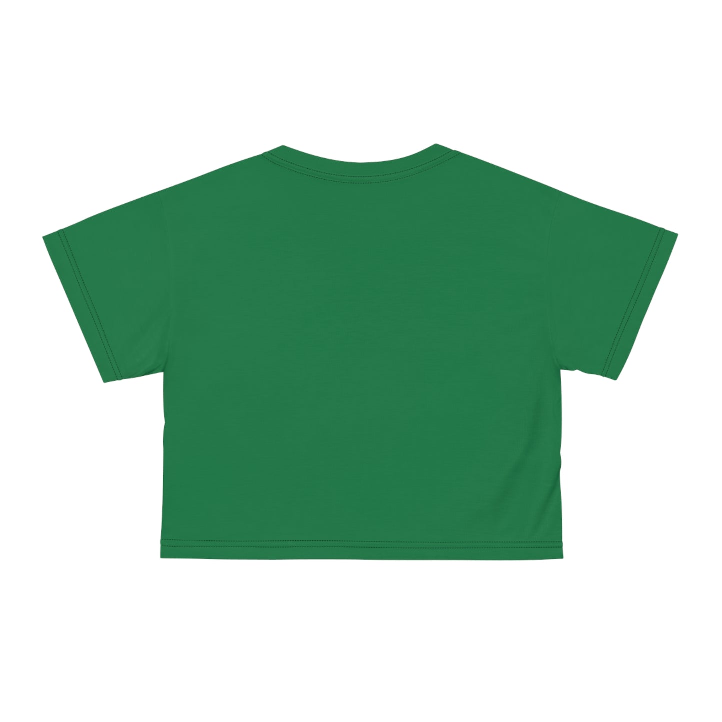 Stylish Green Crop Tee with Unique Graphic Design