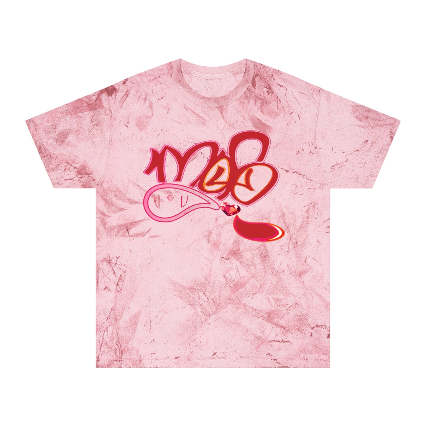 color blast unisex mofo heart gem logo