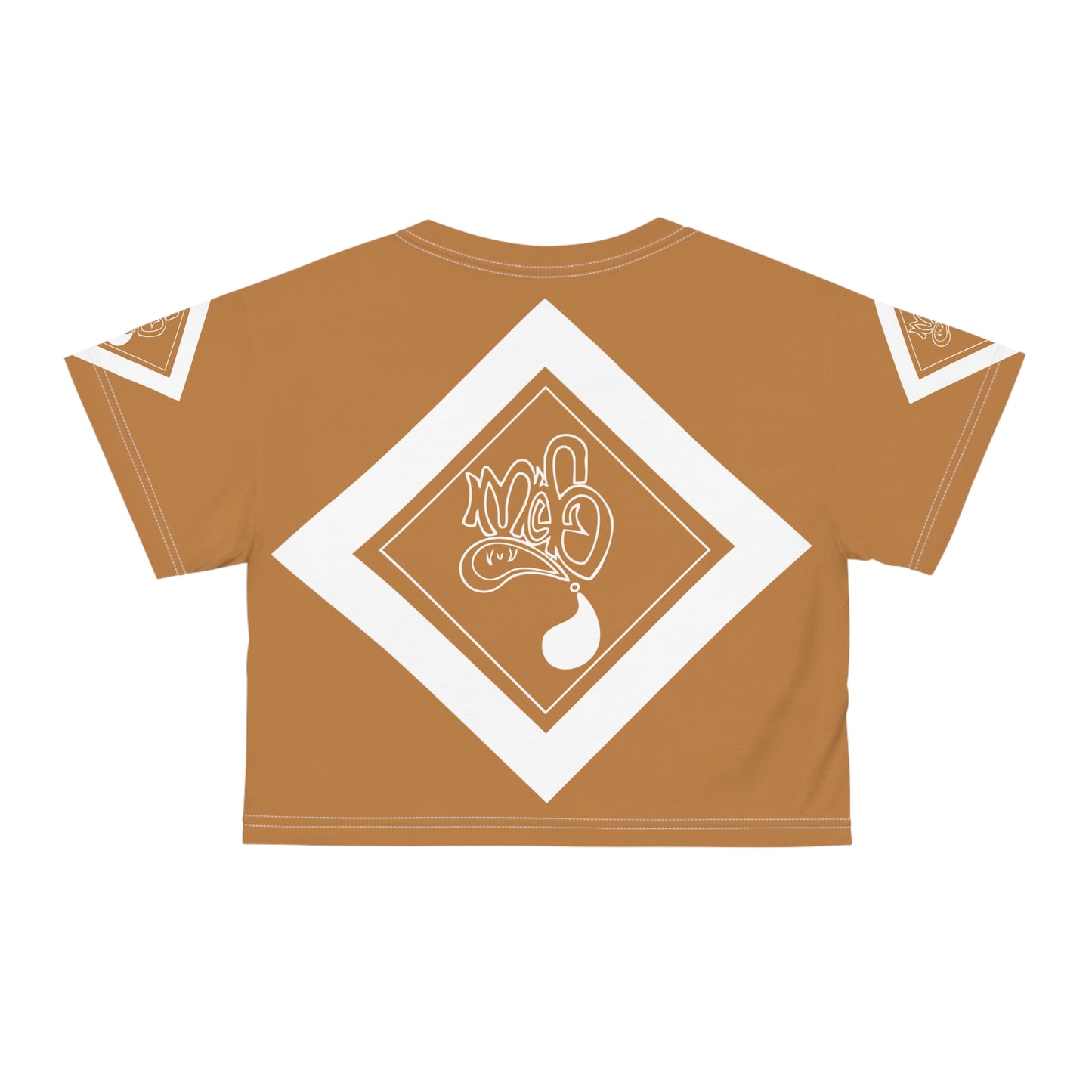 mofo earth gem logo diamond combo light brown crop tee