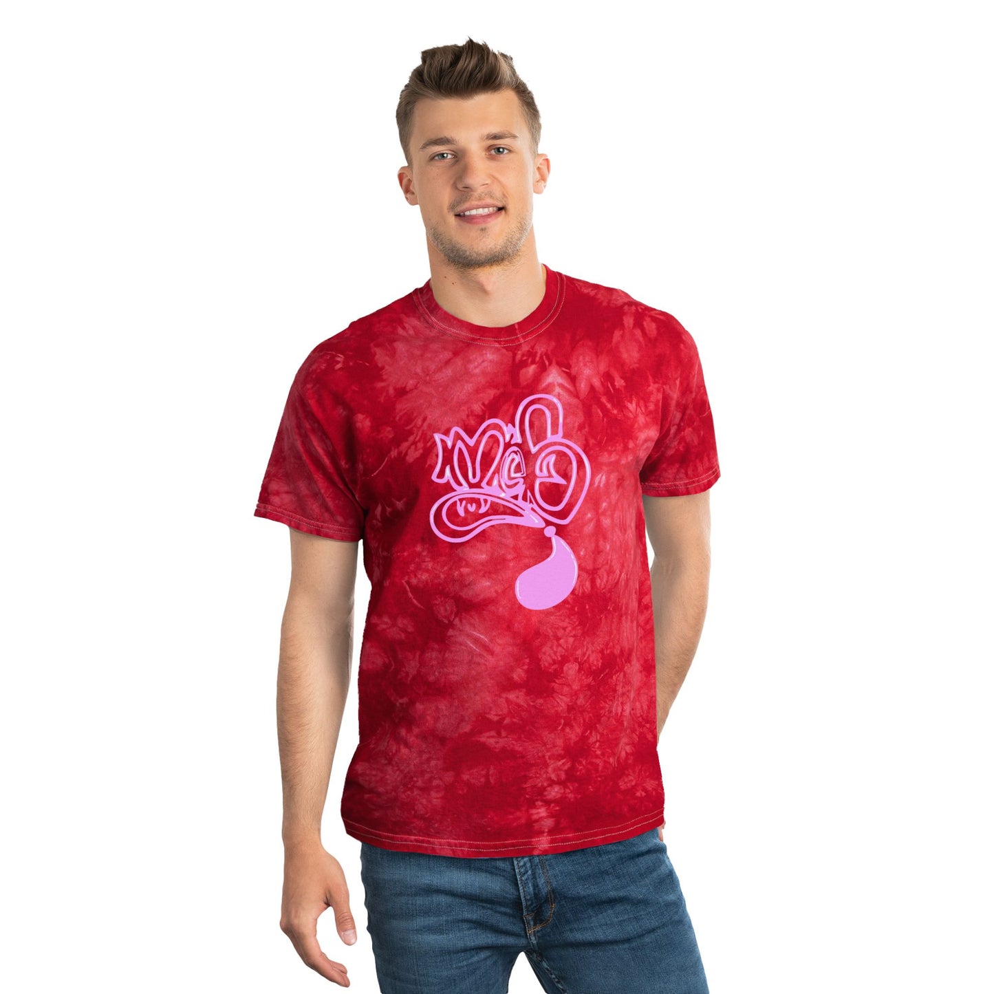 Crystal Tie-Dye Tee, Unisex Summer T-Shirt, Retro Fashion Top, Handmade Boho Shirt, Festival Wear, Gift for Art Lovers