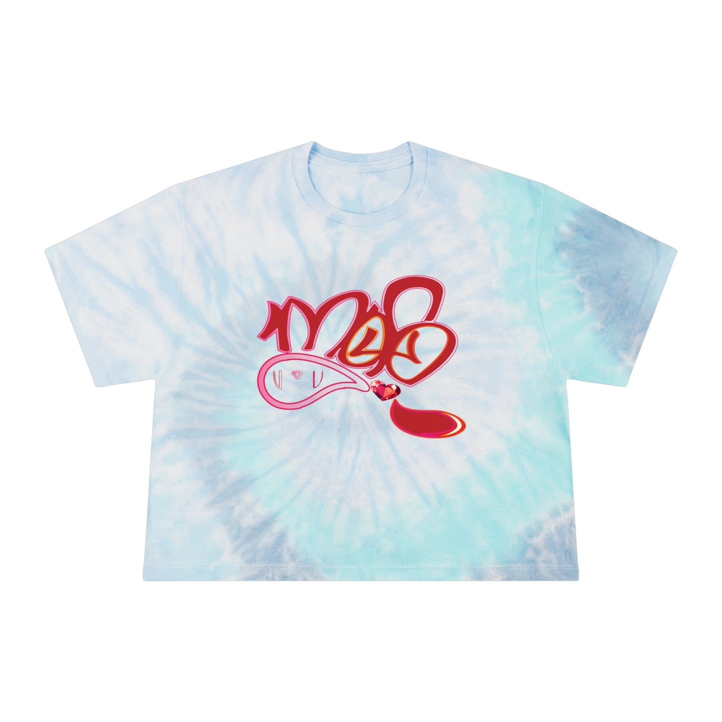 Tie-Dye Crop Tee mofo gem heart logo