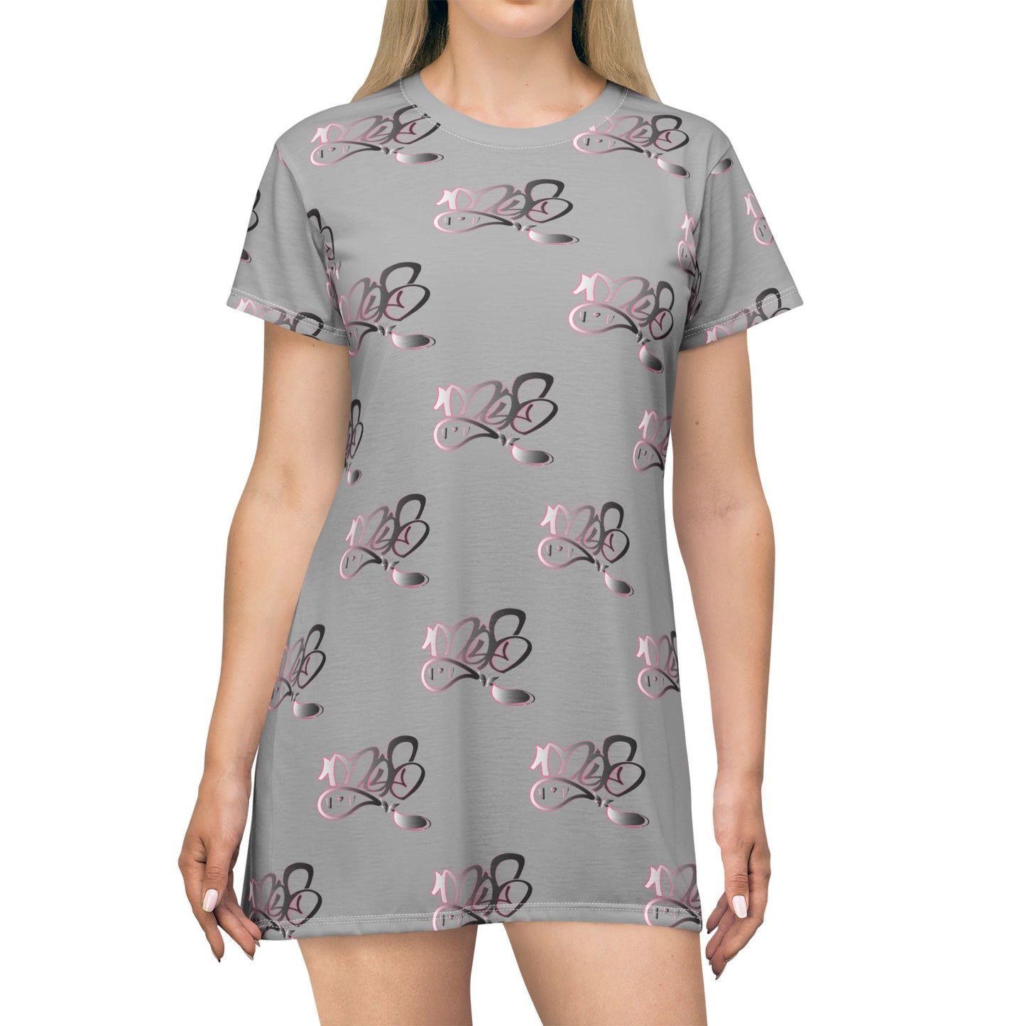 Stylish AOP T-Shirt Dress with Chic Pattern