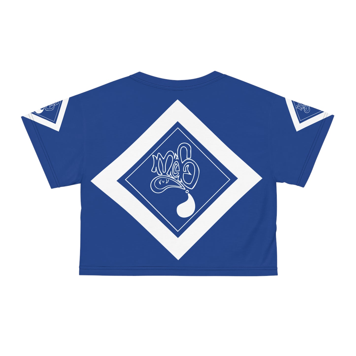 mofo 15star logo diamond combo blue crop tee