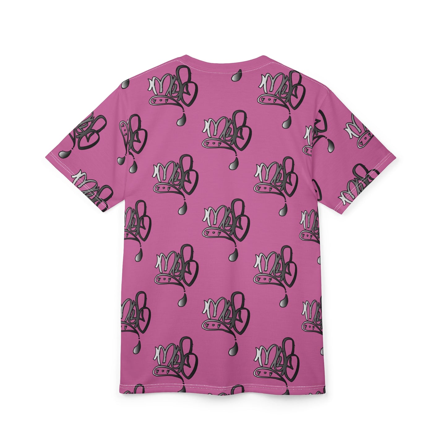Vibrant Unisex AOP Tee - Fun Pink Graphic for Everyday Wear