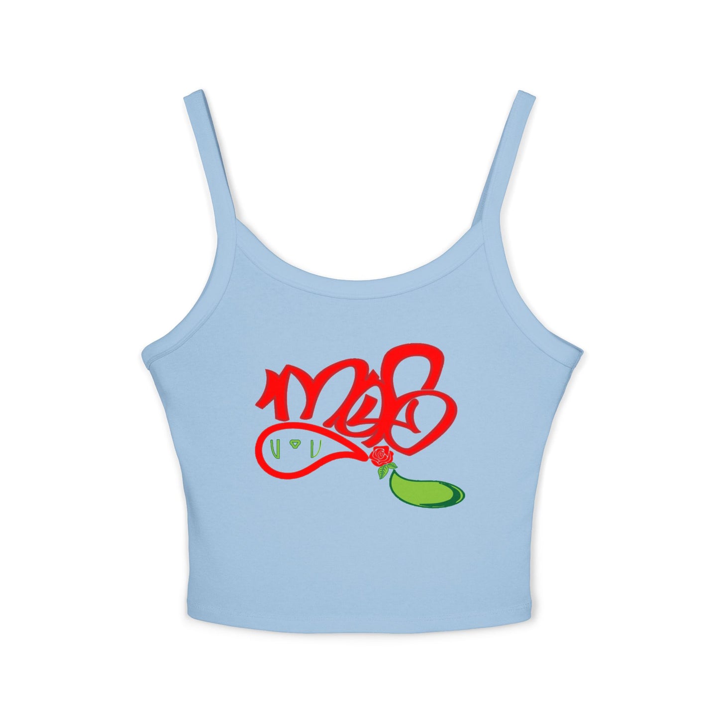 Stylish Women's Spaghetti Strap Tank Top with Colorful Graffiti Design, Summer Fashion, Casual Wear, Festival Outfit, Gift for Her