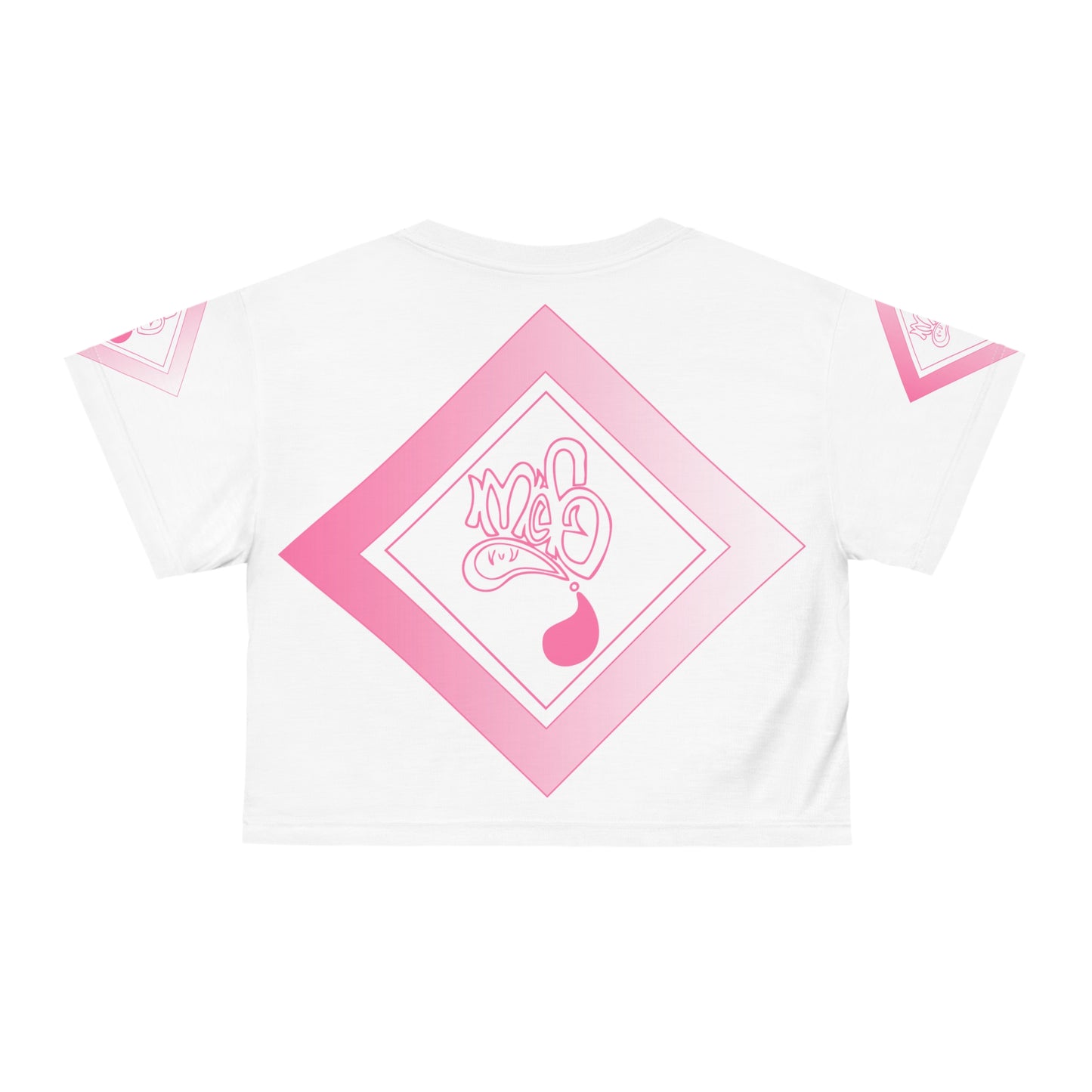 mofo sharp butterfly diamond combo crop tee white
