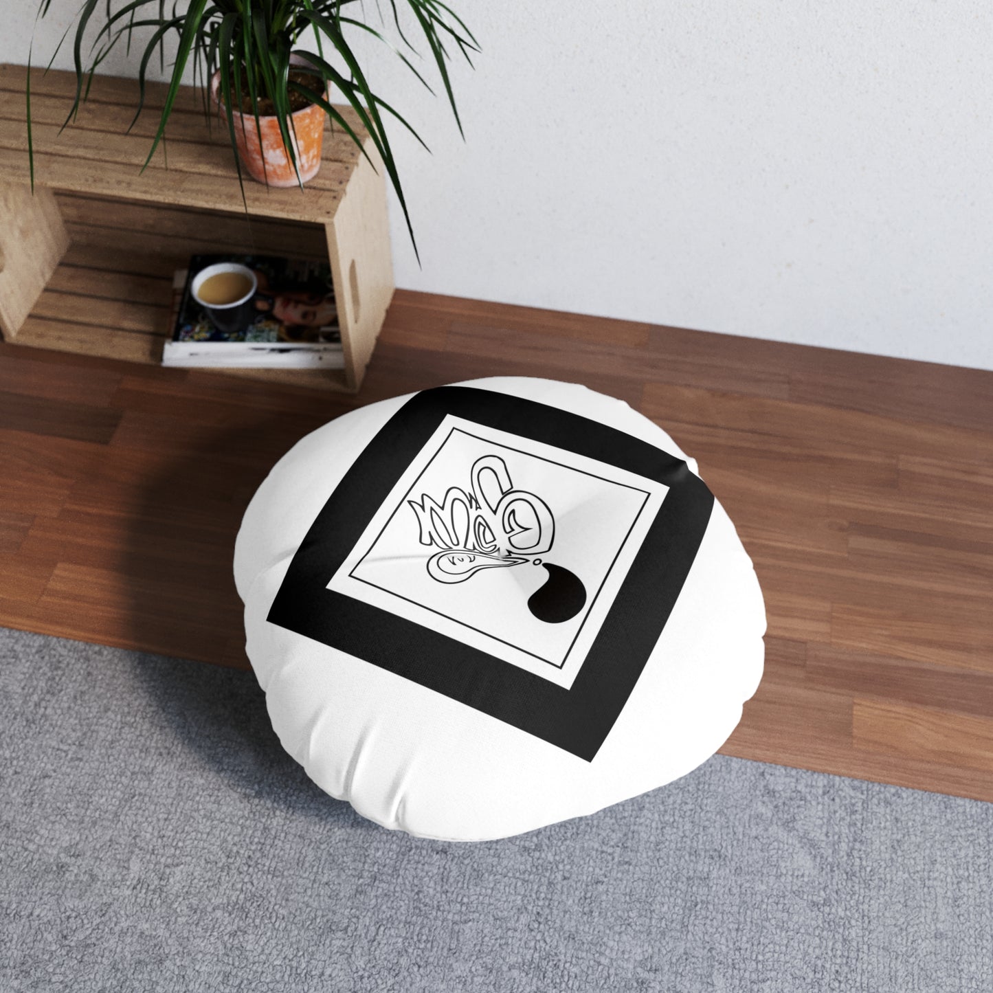 Stylish Round Tufted Floor Pillow, Modern Home Decor Cushion, Cozy Seating Accessory, Unique Gift Ideas, Living Room Comfort