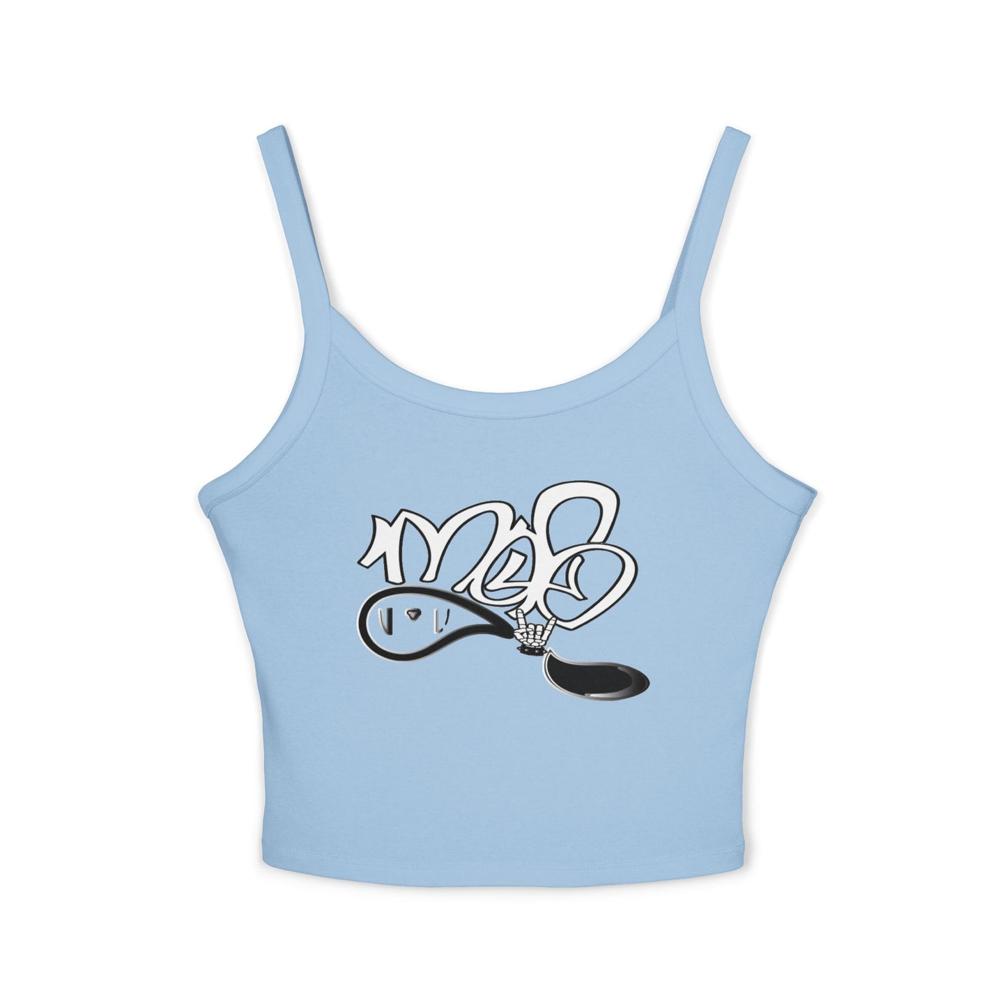 Trendy Women's Spaghetti Strap Tank Top with Playful Design