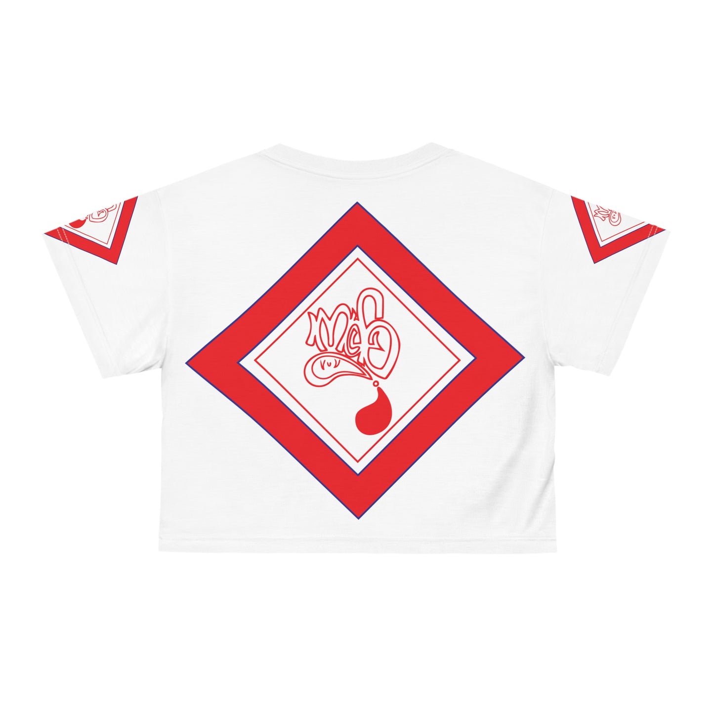 mofo usa logo diamond combo crop tee white