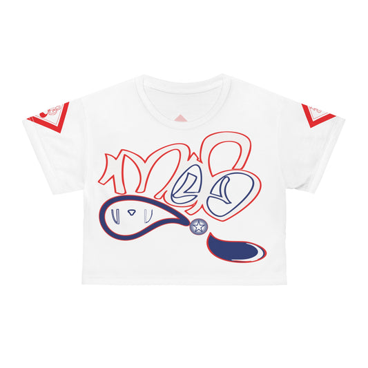 Mofo USA diamond combo crop tee