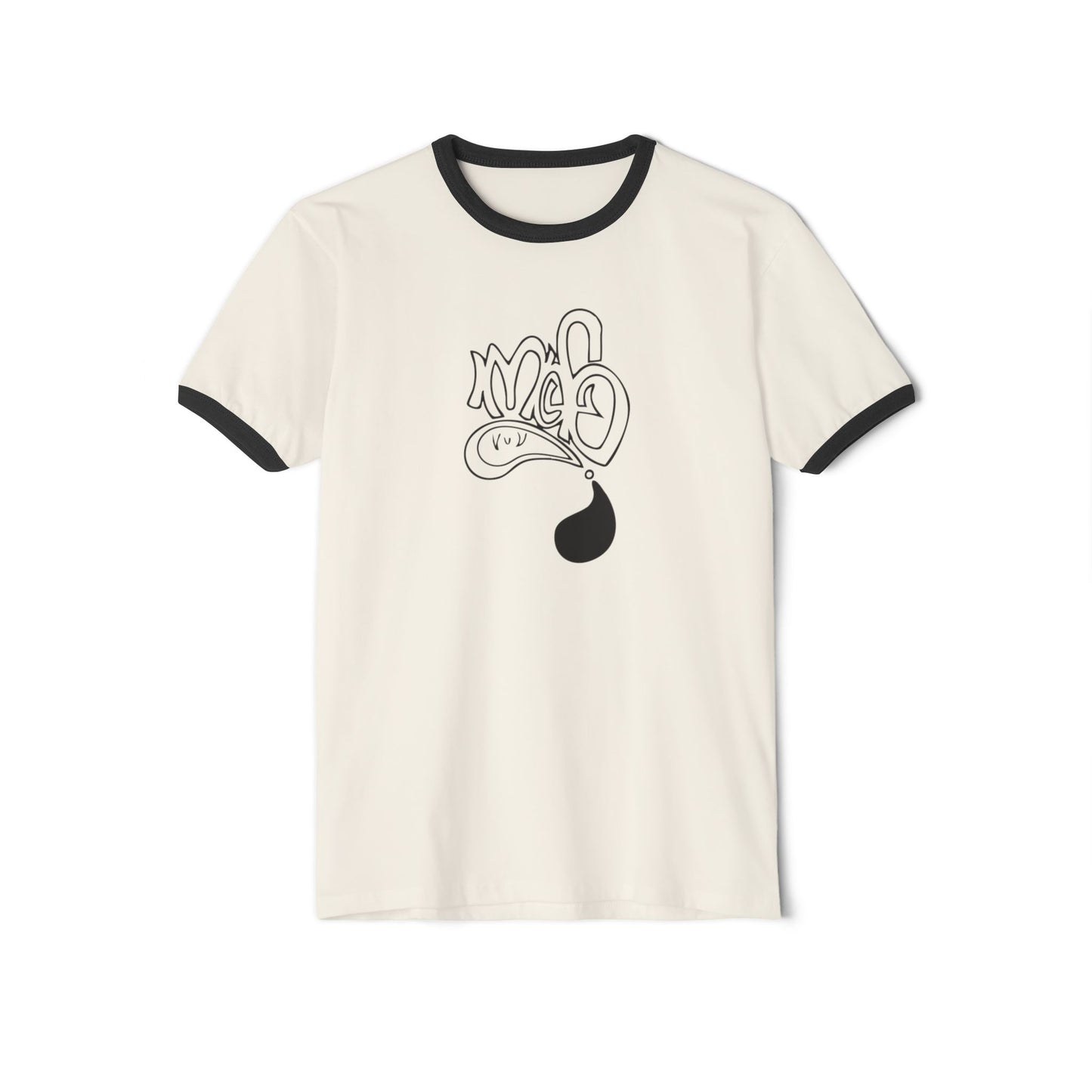 Stylish Unisex Ringer Tee with Creative Graffiti Design, Casual Grunge T-Shirt, Streetwear Top, Funky Art Tee, Gift for Artists
