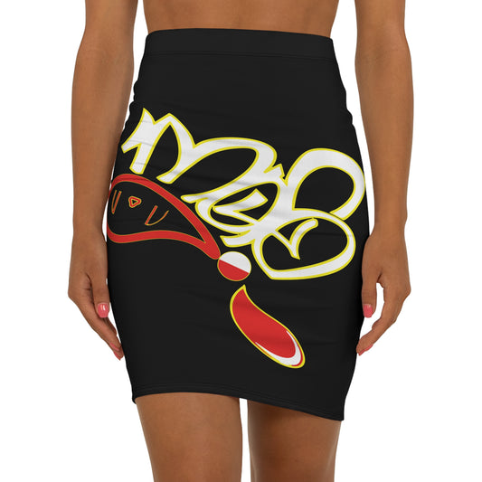 Bold Graphic Women's Pencil Skirt, Chic Urban Fashion, Casual Everyday Wear, Party Outfit, Street Style