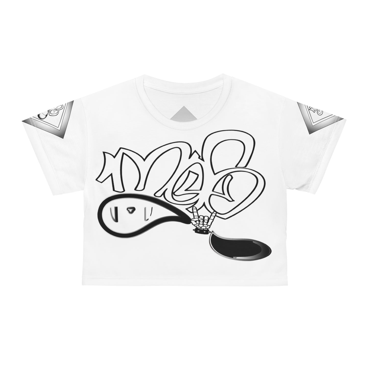 mofo rockstar logo diamond combo crop tee